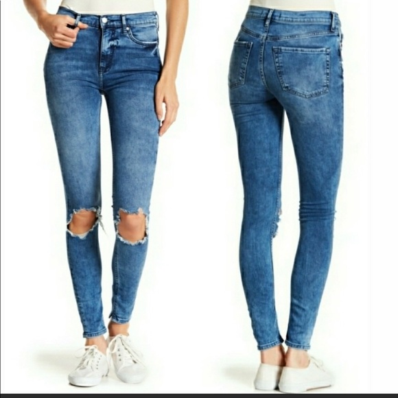 Free People Denim - New Free People Busted Knee High Rise Skinny Jeans